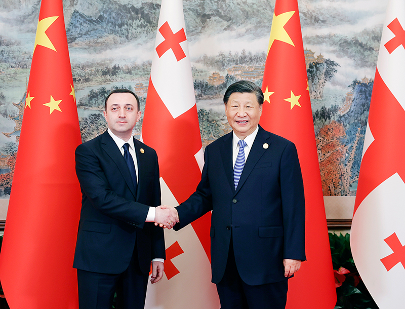 习近平会见格鲁吉亚总理加里巴什维利