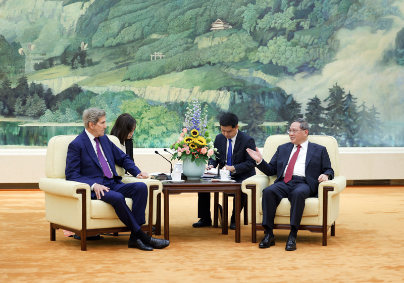 李强会见美国总统气候问题特使克里