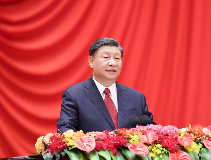 习近平等党和国家领导人出席庆祝中华人民共和国成立74周年招待会