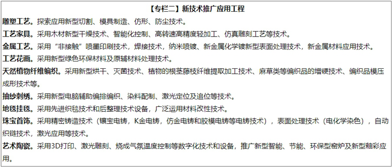 三部门关于推动工艺美术行业传承创新发展的指导意见