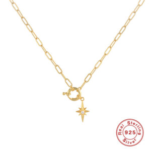 New S925 Sterling Silver Fashion Unique Star Shape Design Style Pendant Clavicle Necklaces Wholesale Fine Jewelry ladies Gifts