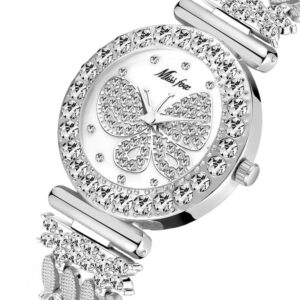 Luxury Brand Butterfly Big DiamondWatch Waterproof Special Bracelet Expensive Ladies Wrist Watch
