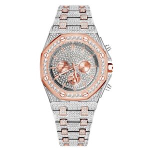 Luxury Brand Stainless Steel Analog Display Date Week Waterproof Men's Quartz Watch Business Male Wristwatches