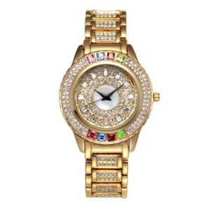 Ladies Gold Party Watches Women Diamond Fashion China Watches Luxury Brand Golden Clock For Female Quartz Watch