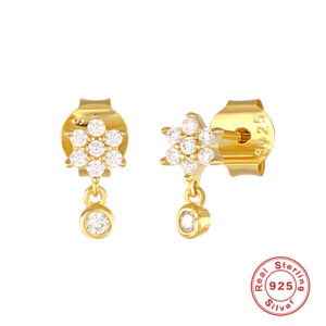 New 925 Sterling Silver Drop Earring For Women 2022 Pendientes Brincos Aretes Fine Jewelry Party Snowflake Zircon Stud Earrings