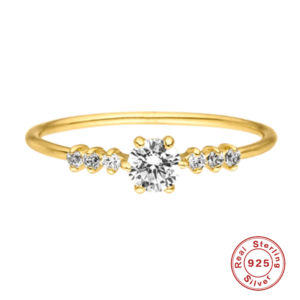 New Fashion Wedding Ring Jewelry White Zirconium Rings For Women S925 Sterling Silver Trend Four-claw Zircon Ring Fine Jewelry