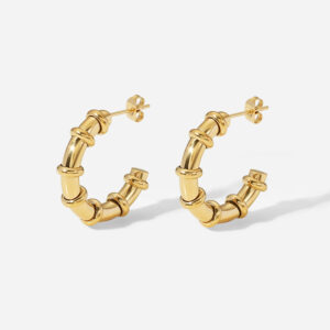 New Arrival PVD 14K Gold Plated Stainless Steel Earrings Gift Jewelry Waterproof C Shape Hoop Earrings For Women Fashion Jewelry