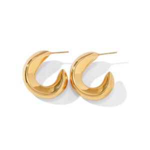 New Fashion Personality Stainless Steel Twisted Unusual Earrings Minimalist Gold Color Geometric Hoop Earrings for Women Jewelry
