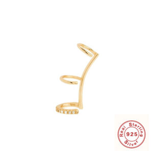 S925 Sterling Silver 18K Gold Plated Trendy Zircon Fashion Personality Simple Design Ear Clip Earring For Women Ladies Earrings