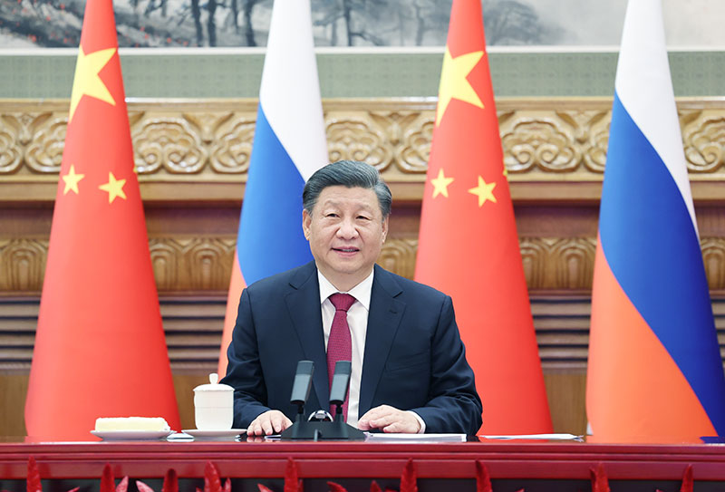 习近平同俄罗斯总统普京举行视频会晤