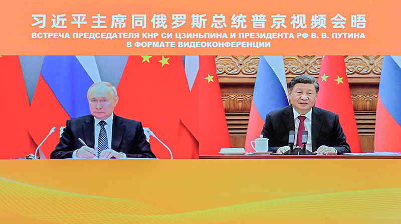 习近平同俄罗斯总统普京举行视频会晤