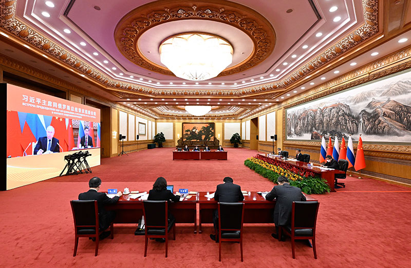 习近平同俄罗斯总统普京举行视频会晤