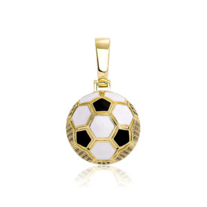Fashion Trend Oil Drip Football Pendant Necklaces Personalized Hip Hop Enamel Sports Pendant Iced Out Fit Athletic Fans Jewelry