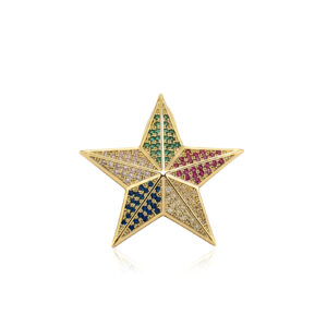 Tiny Iced Out Hip Hop Cute Mens Women Bling Full Colour Zircon Star Pendant Necklace Five-pointed Star Fashion Jewelry Pendants