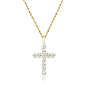 New High Quality Iced Out Cubic Zircon Fashion Cross Crystal Pendant Necklace Hip Hop Female Gift Fashion Jewelry Pendants Charms