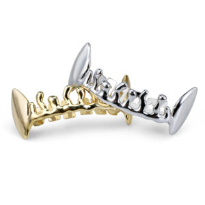 High Quality Hip Hop Vampire Fangs Teeth Grills Vampire Dracula Bottom Iced Out Teeth Grillz For Teeth Jewelry Halloween Gifts