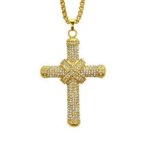 Hip Hop Alloy Iced Out Full Crystal Cross Allah Pendant Fashion Arabic Necklaces Christian Jesus Cross Pendant Necklace Jewelry