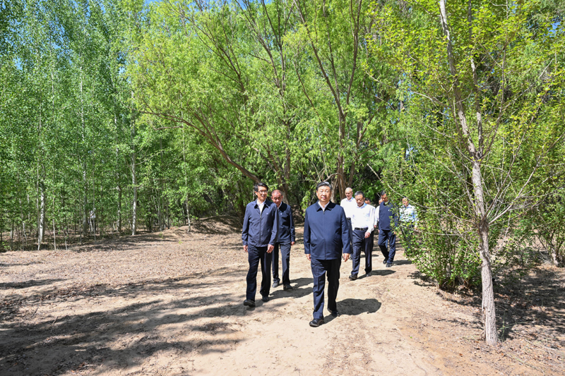 习近平在内蒙古巴彦淖尔考察并主持召开加强荒漠化综合防治和推进“三北”等重点生态工程建设座谈会