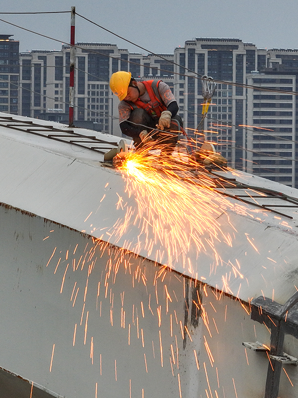 南京梅苑南路跨秦淮新河大桥建设有序推进