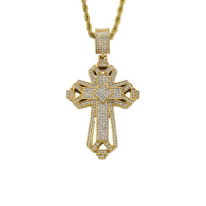 New Waterproof Stainless Steel Gold Plated Christ Cross Pendant Jewelry Religious Christian Jesus Cross Pendant Necklace Jewelry