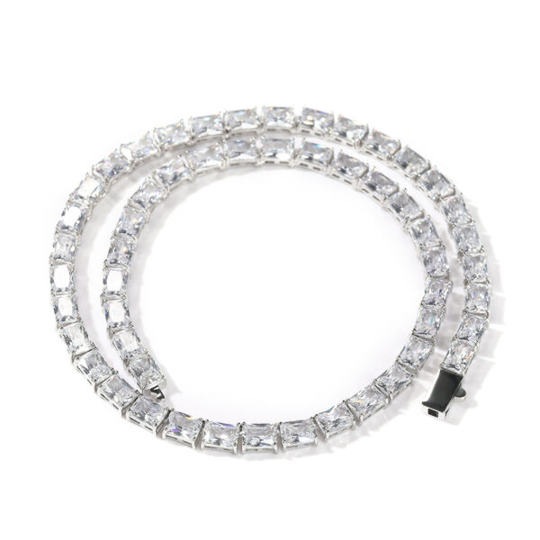 New Wholesale 6mm Hip Hop Baguette Square cubic zirconia Tennis Chain CZ Necklace Jewelry Bling Iced Out Tennis Choker Necklaces