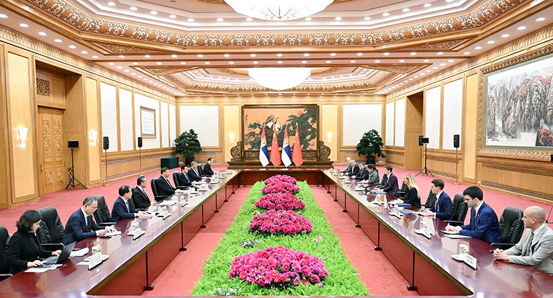 习近平会见塞尔维亚总理布尔纳比奇