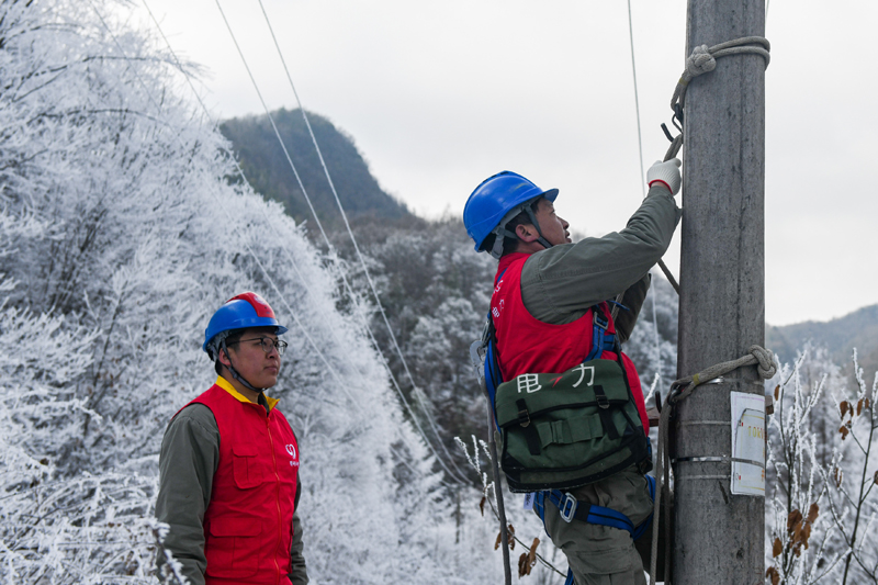 湖北神农架：迎冰雪 保供电