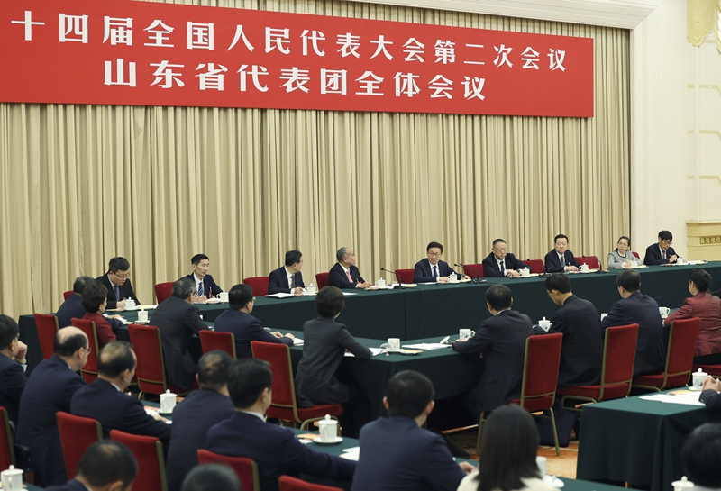 韩正在参加山东代表团审议时强调：深入贯彻党中央决策部署 全力以赴抓好各项工作落实