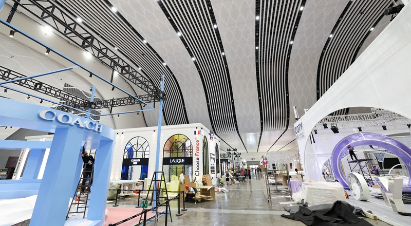 第四届消博会展台搭建有序推进