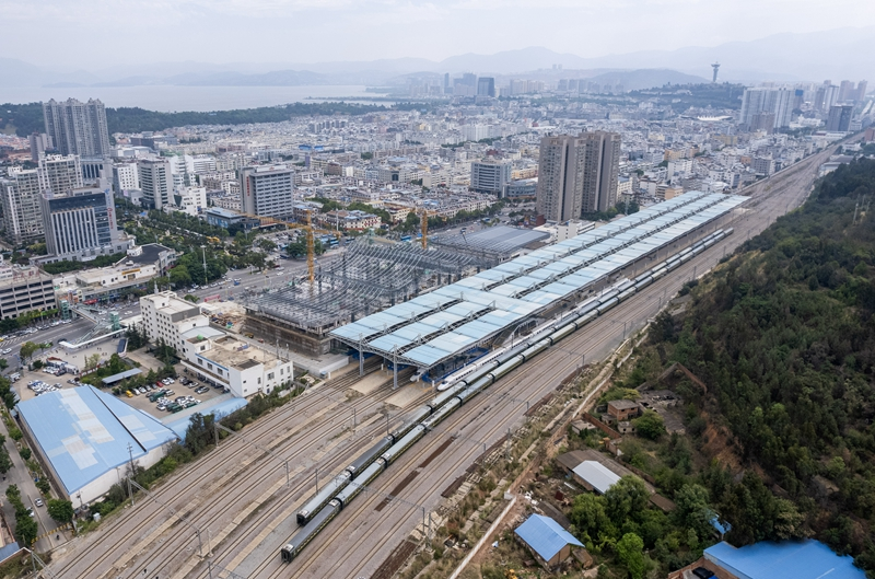 云南大理火车站站房原址重建工程有序推进