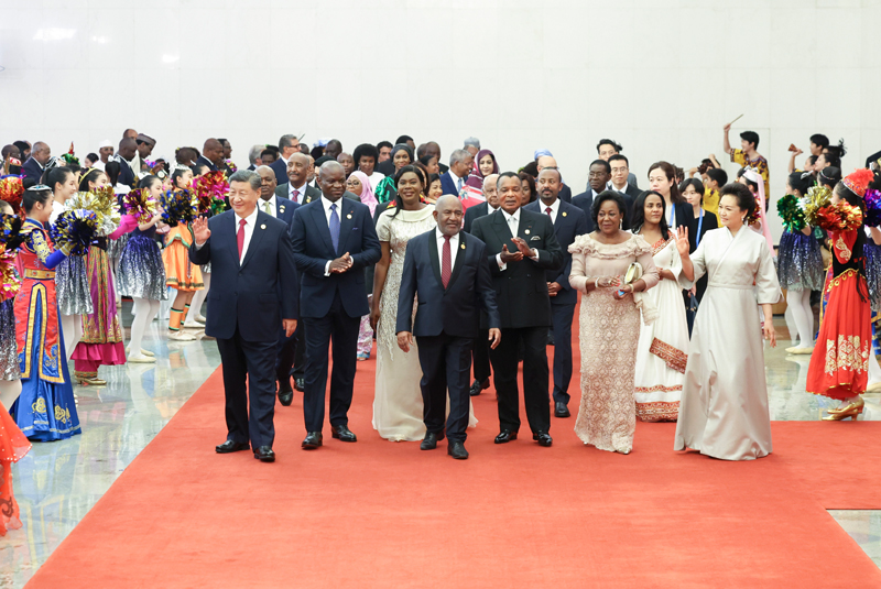 习近平和彭丽媛为出席中非合作论坛北京峰会的国际贵宾举行欢迎宴会