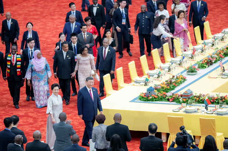 习近平和彭丽媛为出席中非合作论坛北京峰会的国际贵宾举行欢迎宴会