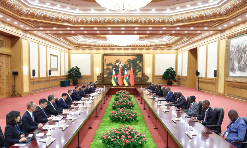 习近平会见中非总统图瓦德拉